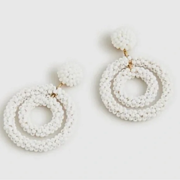 J Crew Factory Boho Beaded Statement Earrings - Picture 1 of 8